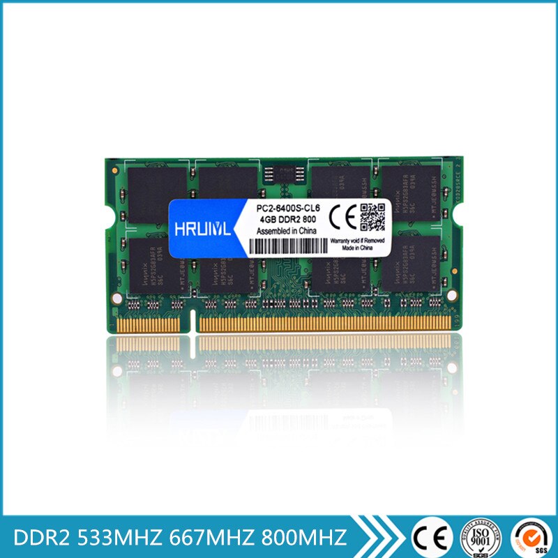 HRUIYL Ʈ ޸𸮿 SO-DIMM PC2-4200S PC2-5300S PC2-6400S, DDR2, 1GB, 2GB, 4GB , 533Mhz, 667Mhz, 800Mhz, DDR 2, 1G, 2G,